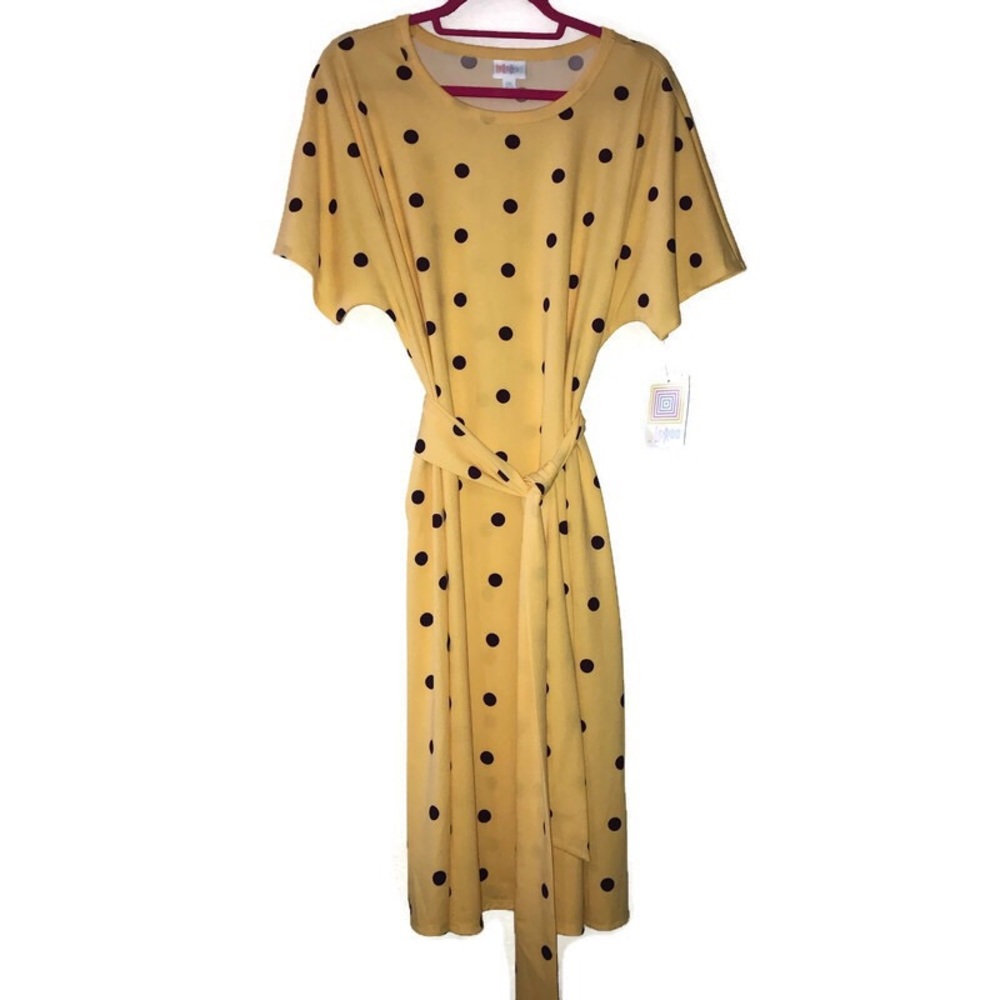 LuLaRoe Polka Dots Marly 2X BNWT Purple On Peach - Picture 1 of 8